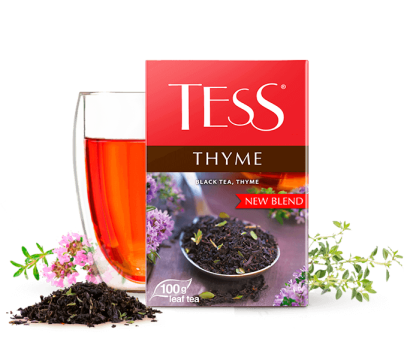 Черный чай с чабрецом TESS Thyme листовой 100г фото