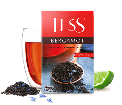 Черный чай с ароматом бергамота  TESS Bergamot листовой 200г фото