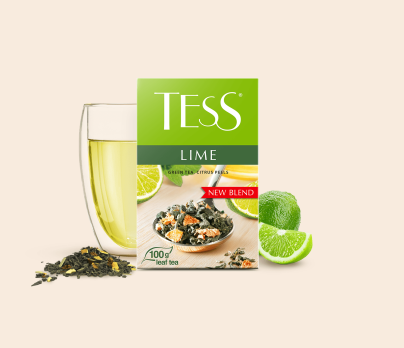 Зеленый чай с цедрой цитрусовых и ароматом лайма TESS Lime листовой 100г фото