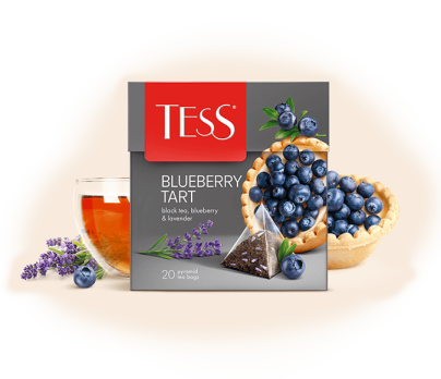 Qaragilə və lavanda ilə qara çay TESS Blueberry Tart piramidalarda 20pcs. photo